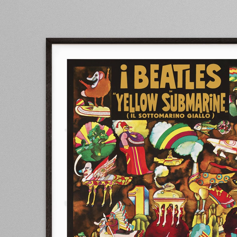 Yellow Submarine - Beatles - Italian Film Poster - Framed Print