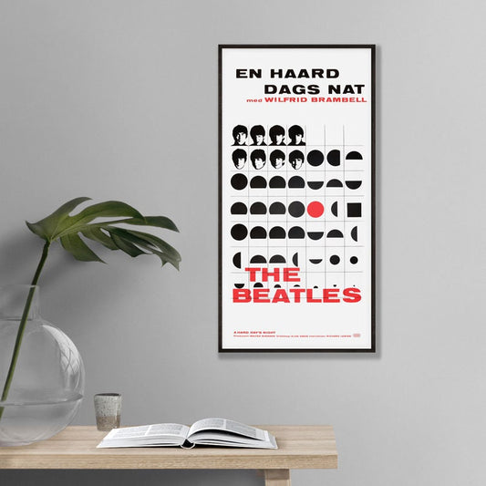 A Hard Day's Night - Beatles - Danish Film Poster - Framed Print