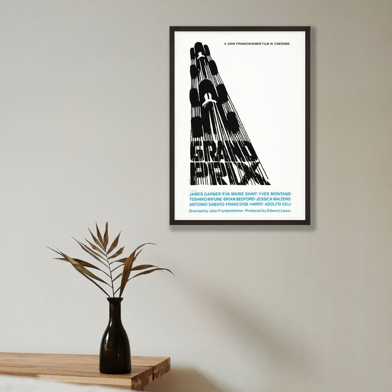 Grand Prix film poster - vintage reproduction framed print.
