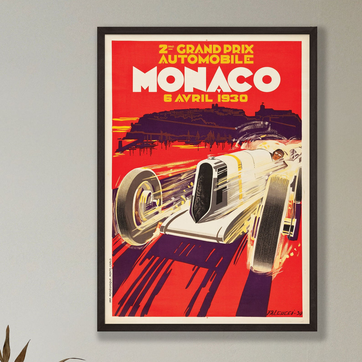 Monaco Grand Prix Poster - 1930 - vintage framed print