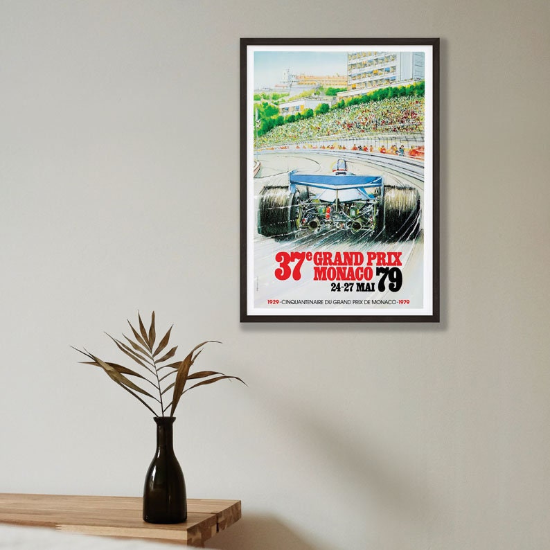 Monaco Grand Prix Poster - 1979 - vintage framed print