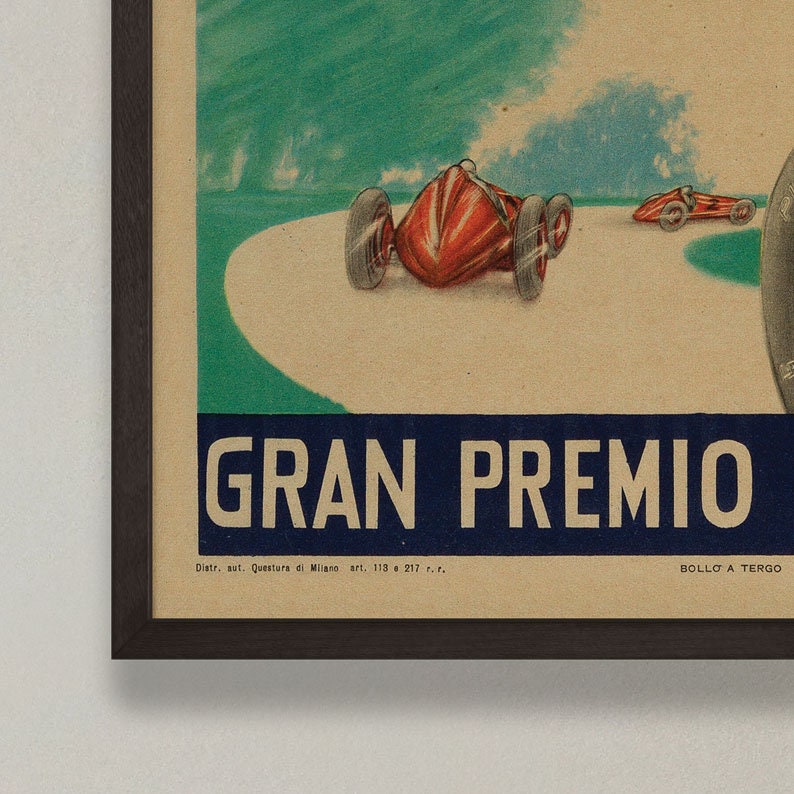 Monza Grand Prix poster - 1949 - vintage framed print