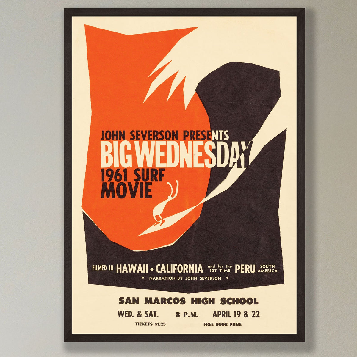 Big Wednesday - Surfing Movie - reproduction vintage framed print
