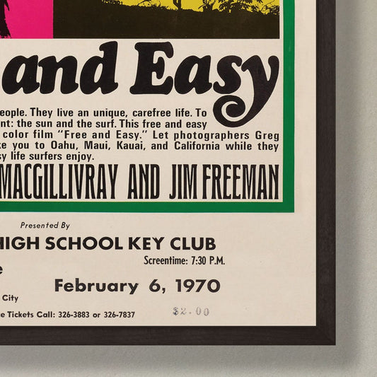 Free and Easy - Surf Movie - reproduction vintage framed print