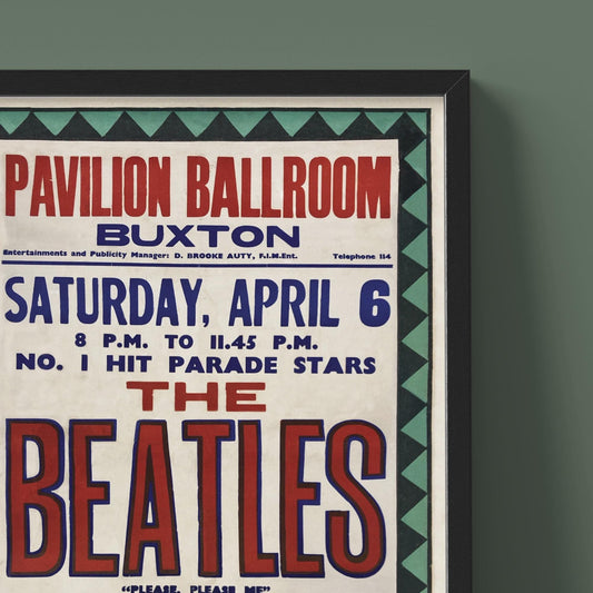 The Beatles - Buxton Pavilion Ballroom Concert Poster - Framed Print
