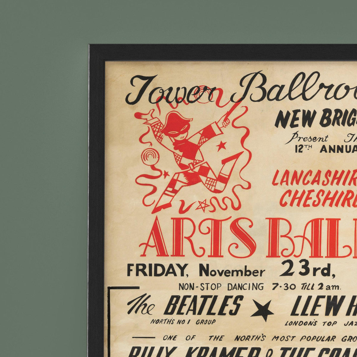 The Beatles - Tower Ballroom Concert Poster - Framed Print