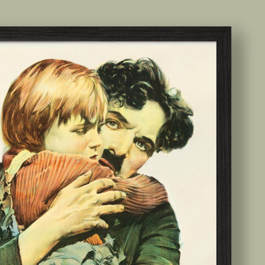 Charlie Chaplin - The Kid - Vintage Film Poster - Framed Print