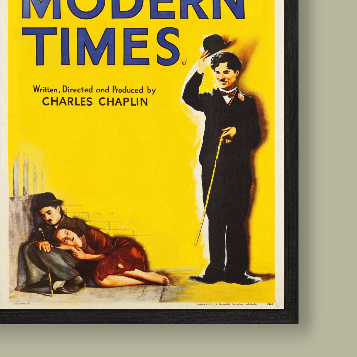 Charlie Chaplin - Modern Times - Vintage Film Poster - Framed Print