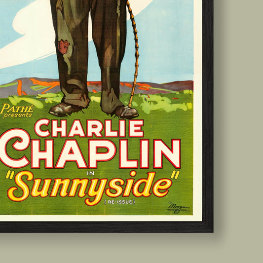 Charlie Chaplin - Sunnyside - Vintage Film Poster - Framed Print