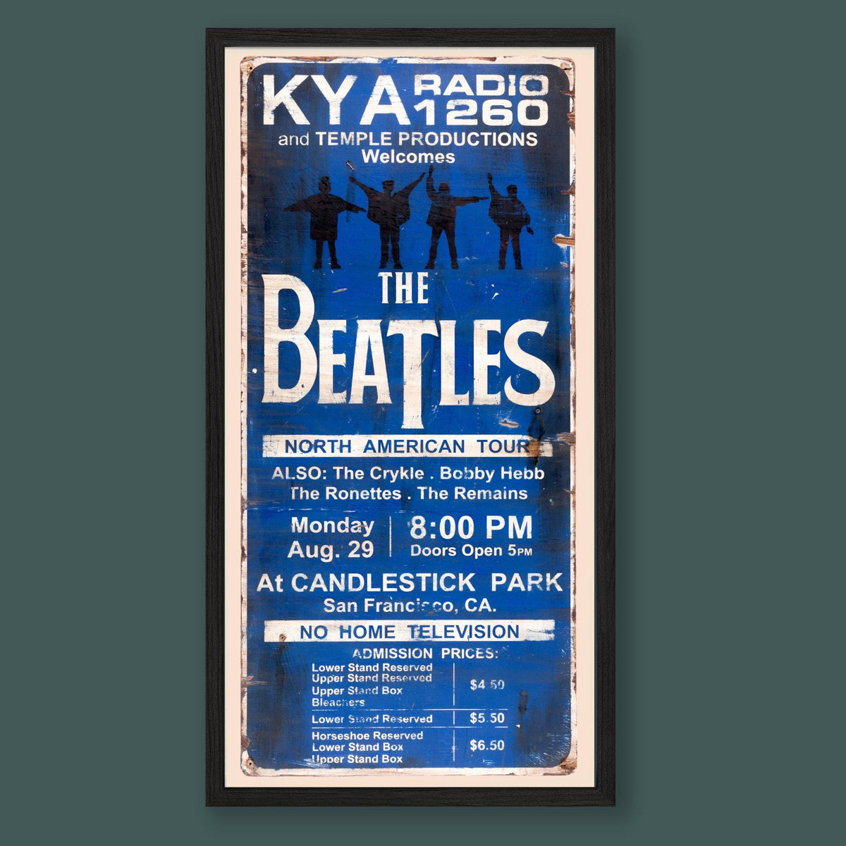 The Beatles - Candlestick Park Concert Poster - Framed Print