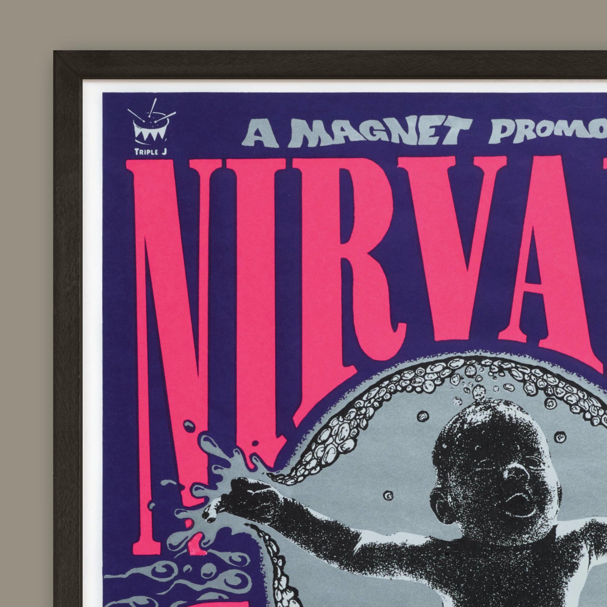 Nirvana - Australian Tour Concert Poster - Framed Print