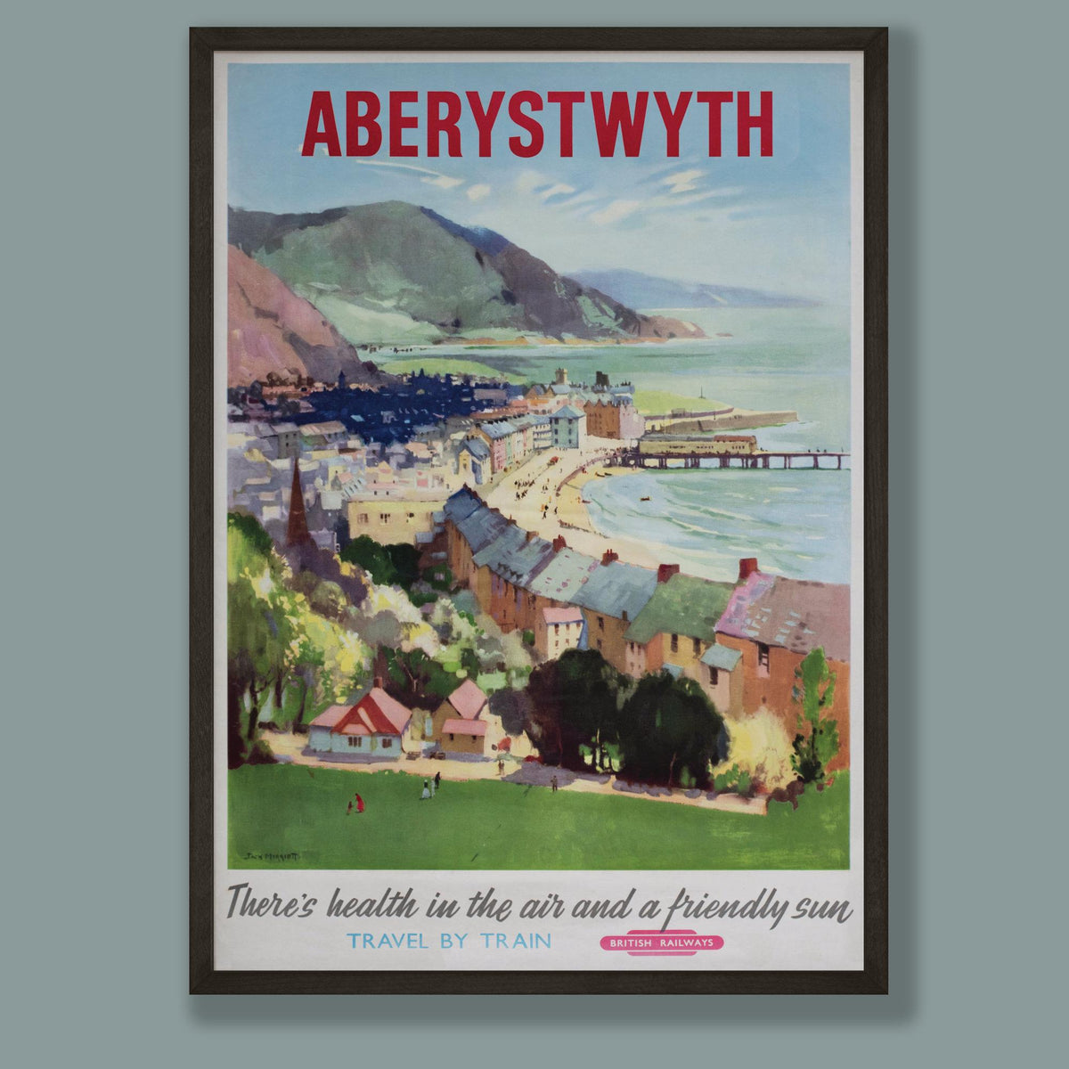 Vintage Aberystwyth Railway Travel Poster