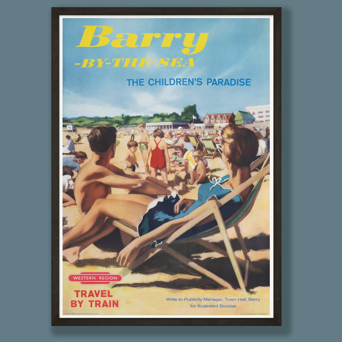 Vintage Barry by-the sea Railway Travel Poster