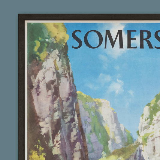 Vintage Somerset Cheddar Gorge Railway Travel Poster