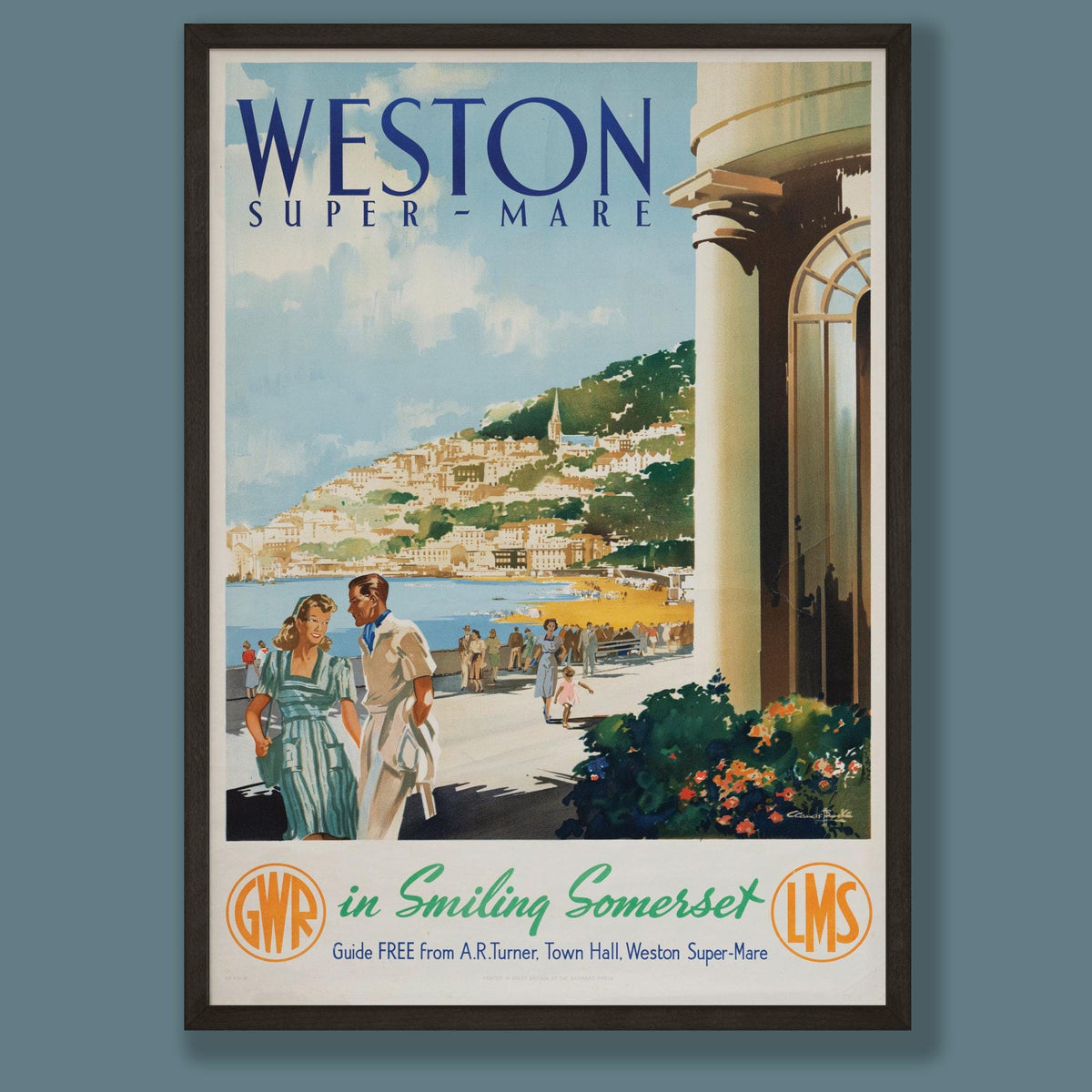 Vintage Weston Super-Mare Railway Travel Poster