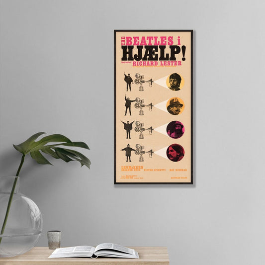 Help! - Beatles - Danish Film Poster - Framed Print