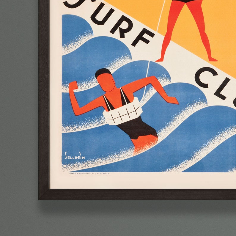 Australia Surf Club Vintage Travel Poster
