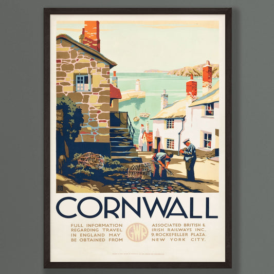 Vintage Cornwall travel poster