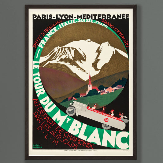 Tour du Mont Blanc Vintage Travel Poster