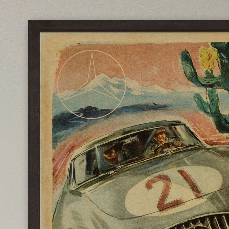Mercedes Benz vintage framed print.