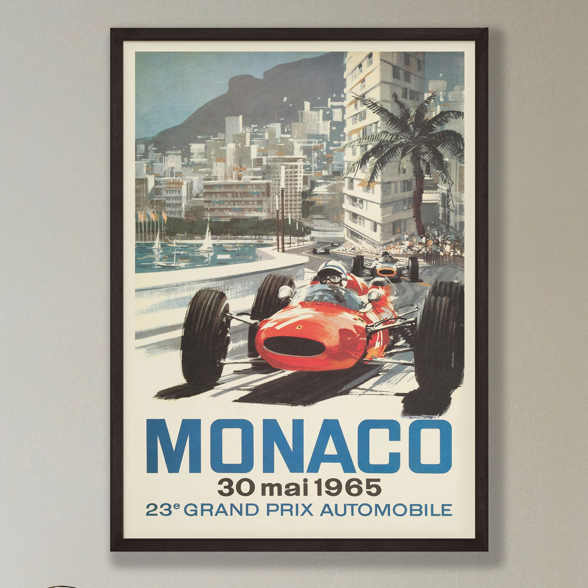 Monaco Grand Prix Poster - 1965 - vintage framed print