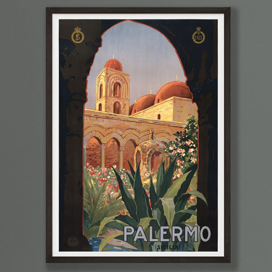Vintage Palermo Sicily Italian Travel Poster