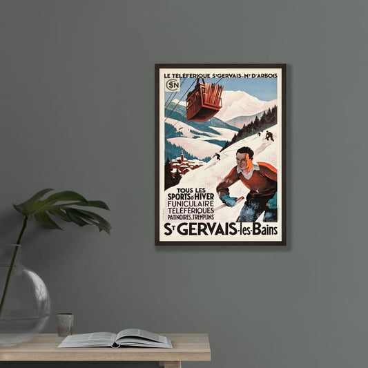 St Gervais-Les-Bains Vintage Winter Sports Travel Poster