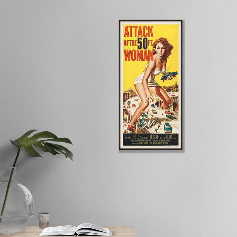 Attack of the Fifty Foot Woman - Vintage Film Poster - Framed Print