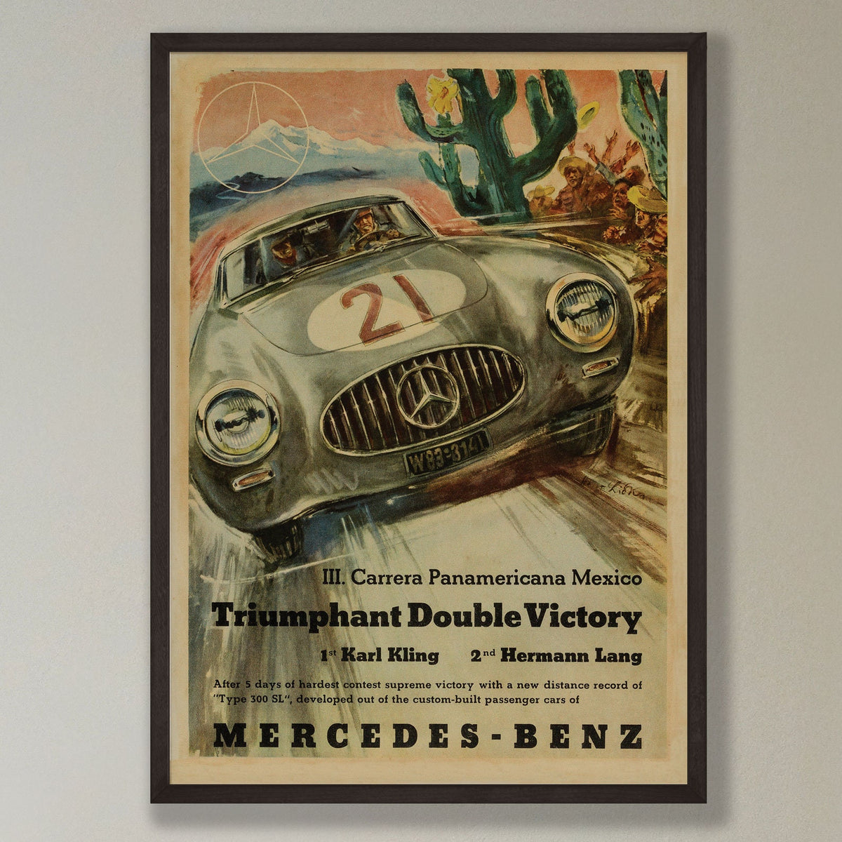Mercedes Benz vintage framed print.