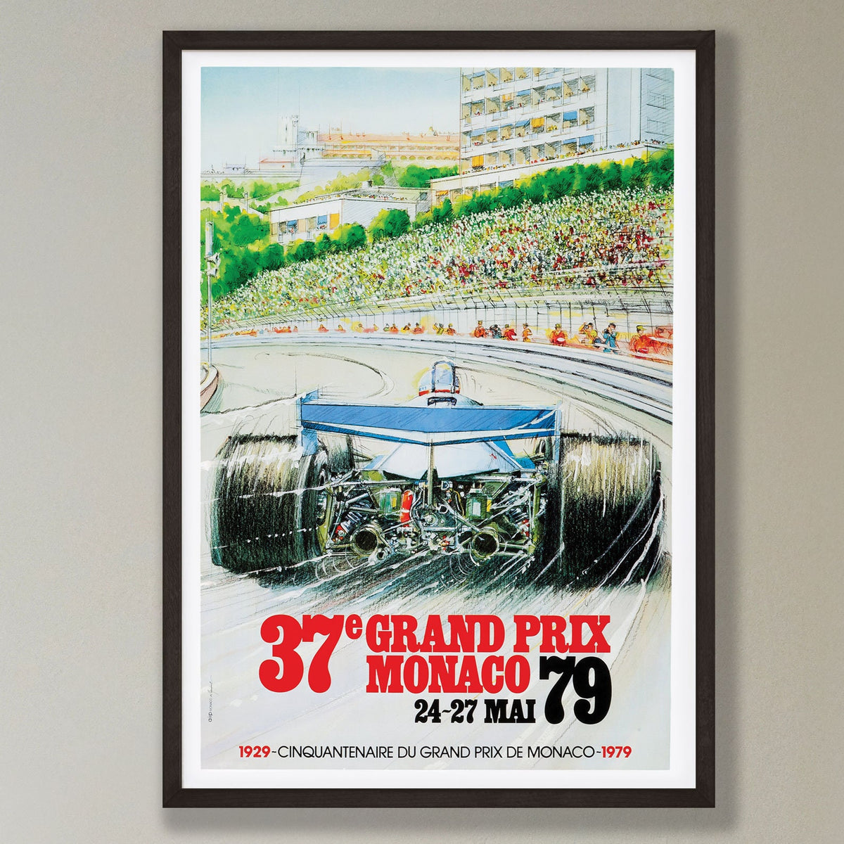 Monaco Grand Prix Poster - 1979 - vintage framed print