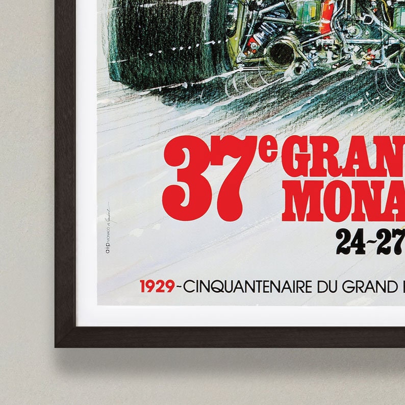 Monaco Grand Prix Poster - 1979 - vintage framed print