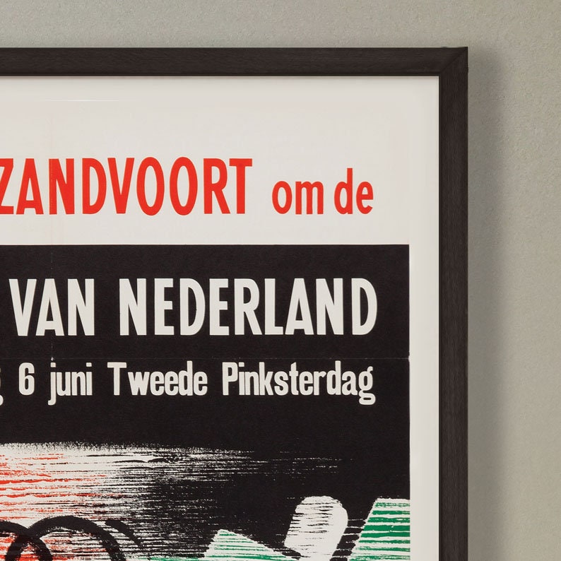 Zandvoort Holland Vintage Motor Racing Poster - 1962 - vintage framed print
