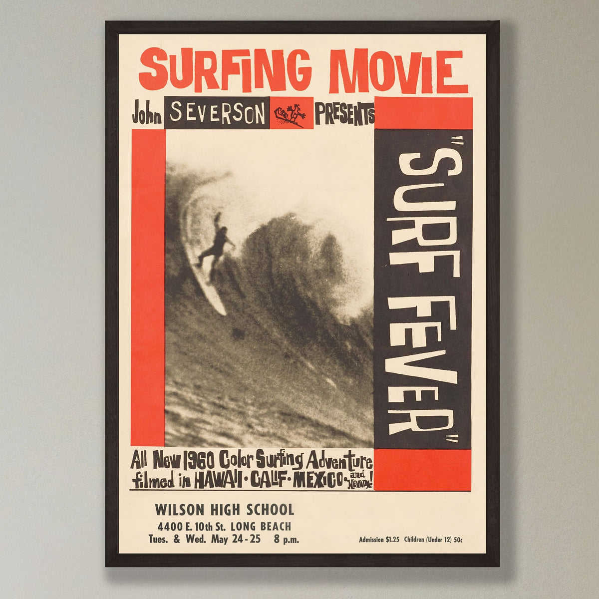 Surf Fever Surf Movie - reproduction vintage framed print