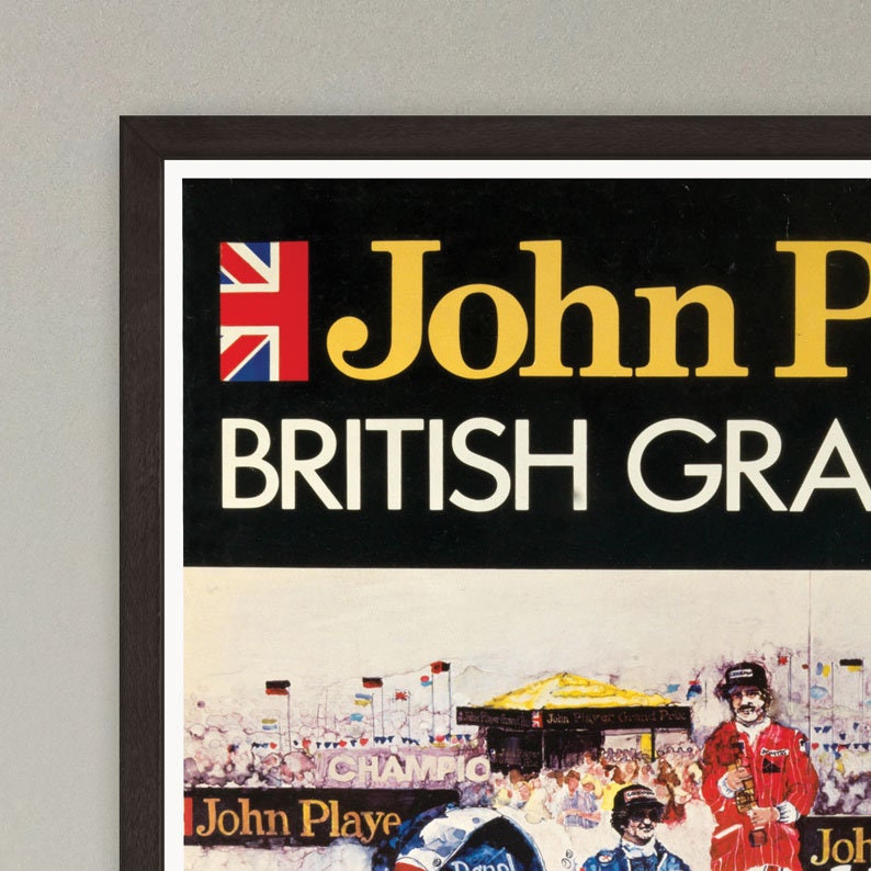 British Grand Prix Poster - Brands Hatch - John Player - 1978 - vintage framed print