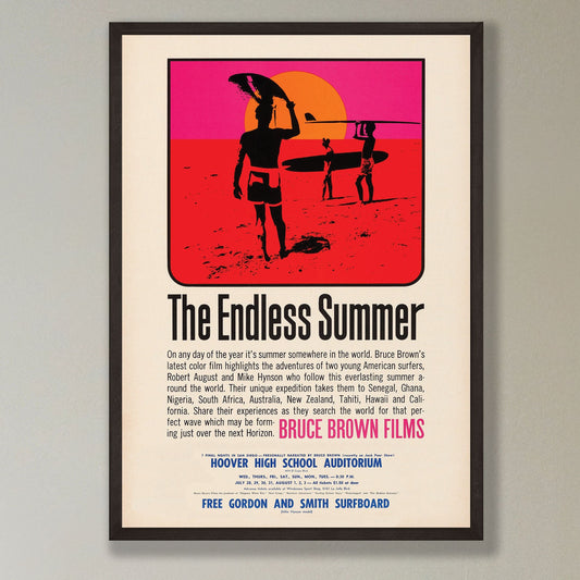 The Endless Summer - Surfing Movie - reproduction vintage framed print