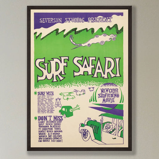 Surf Safari  - Surf Movie - reproduction vintage framed print