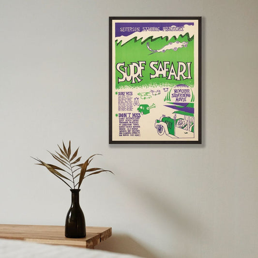 Surf Safari  - Surf Movie - reproduction vintage framed print