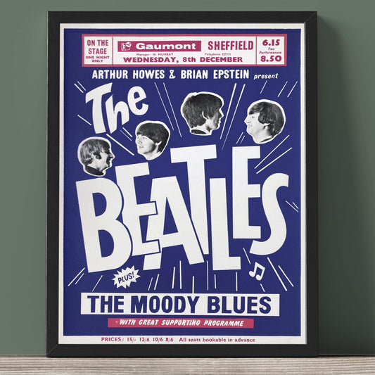 The Beatles - Sheffield Gaumont Concert Poster - Framed Print