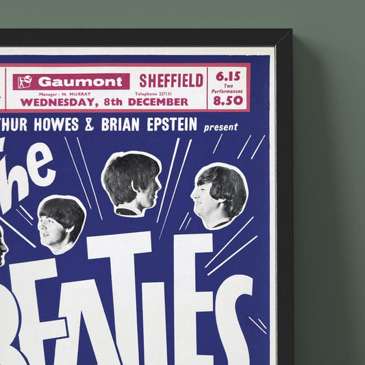 The Beatles - Sheffield Gaumont Concert Poster - Framed Print