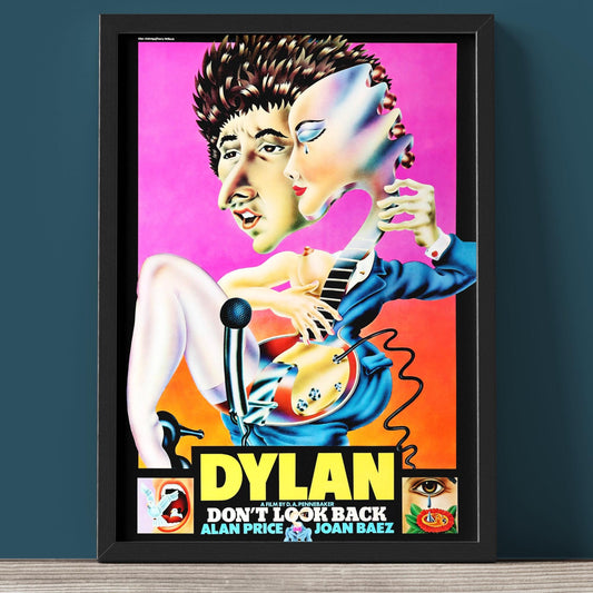 Bob Dylan - Don't Look Back Colour Film Poster - Framed Print