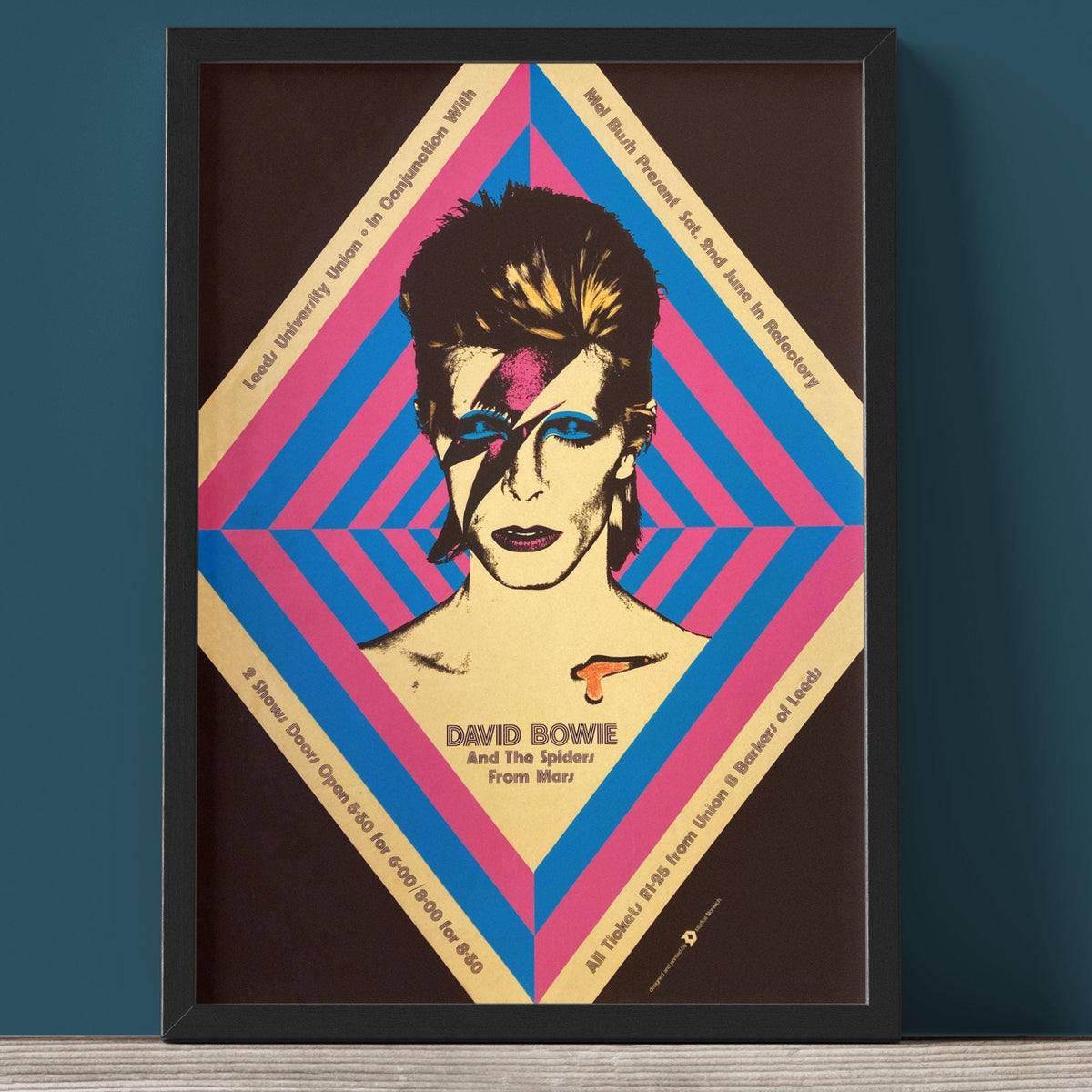 David Bowie Ziggy Stardust concert poster framed print