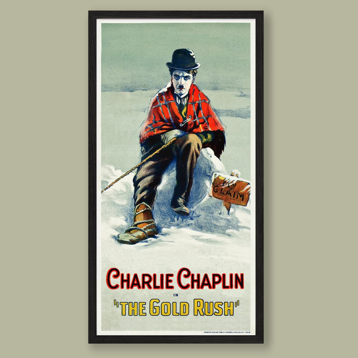 Charlie Chaplin - Gold Rush - Vintage Film Poster - Framed Print