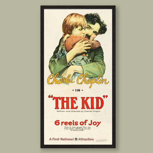Charlie Chaplin - The Kid - Vintage Film Poster - Framed Print