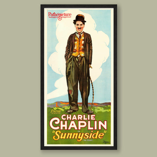 Charlie Chaplin - Sunnyside - Vintage Film Poster - Framed Print