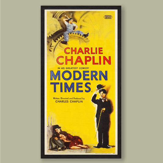 Charlie Chaplin - Modern Times - Vintage Film Poster - Framed Print