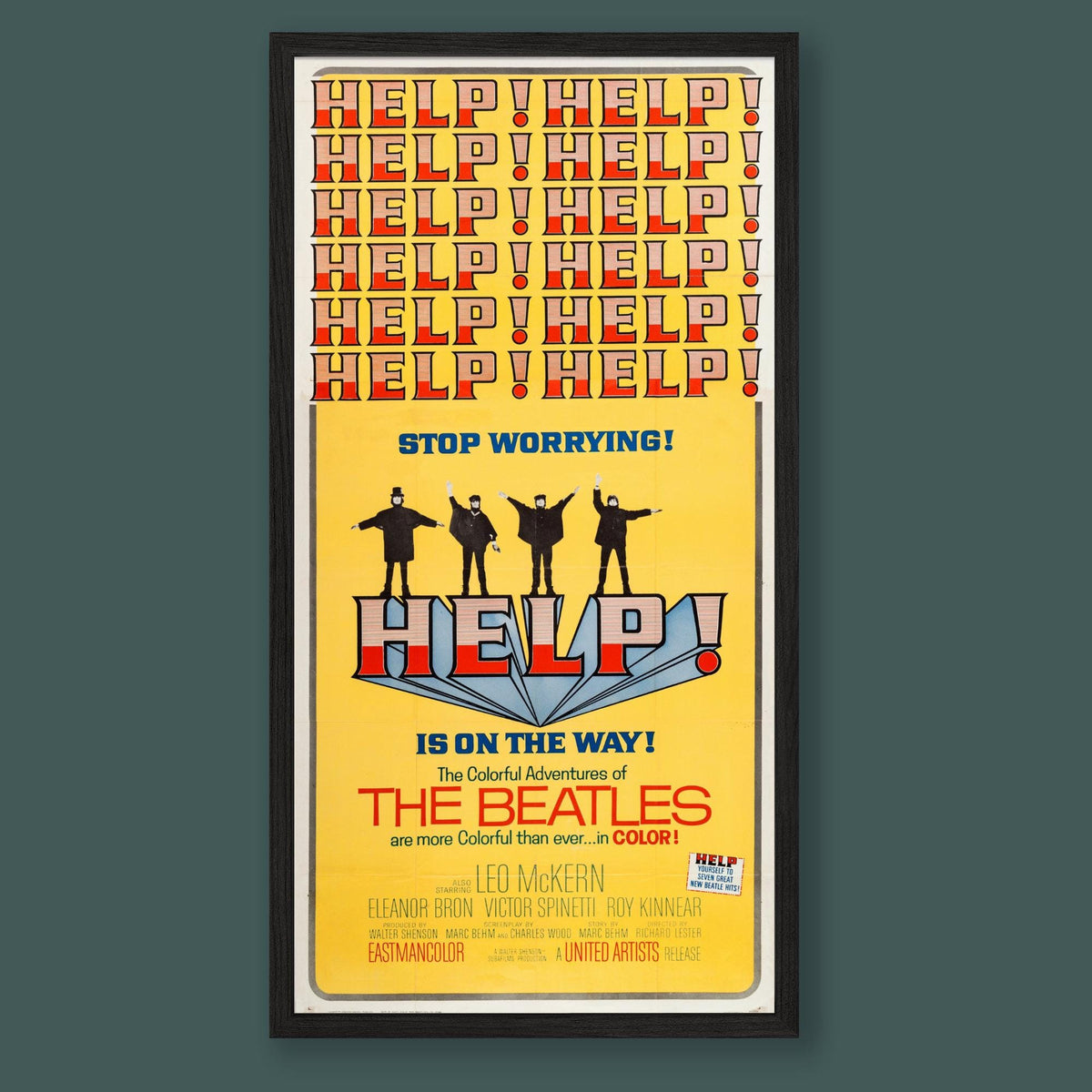 Yellow Help! - Beatles - Film Poster - Framed Print