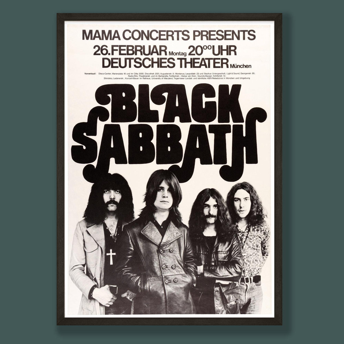 Black Sabbath - Munich Concert Poster - Framed Print