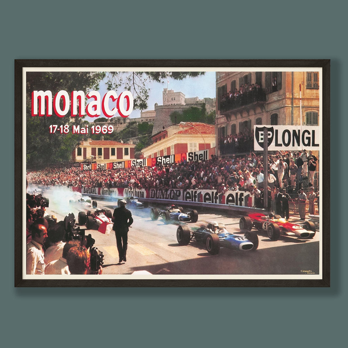 Monaco Grand Prix Poster - 1969 vintage framed print