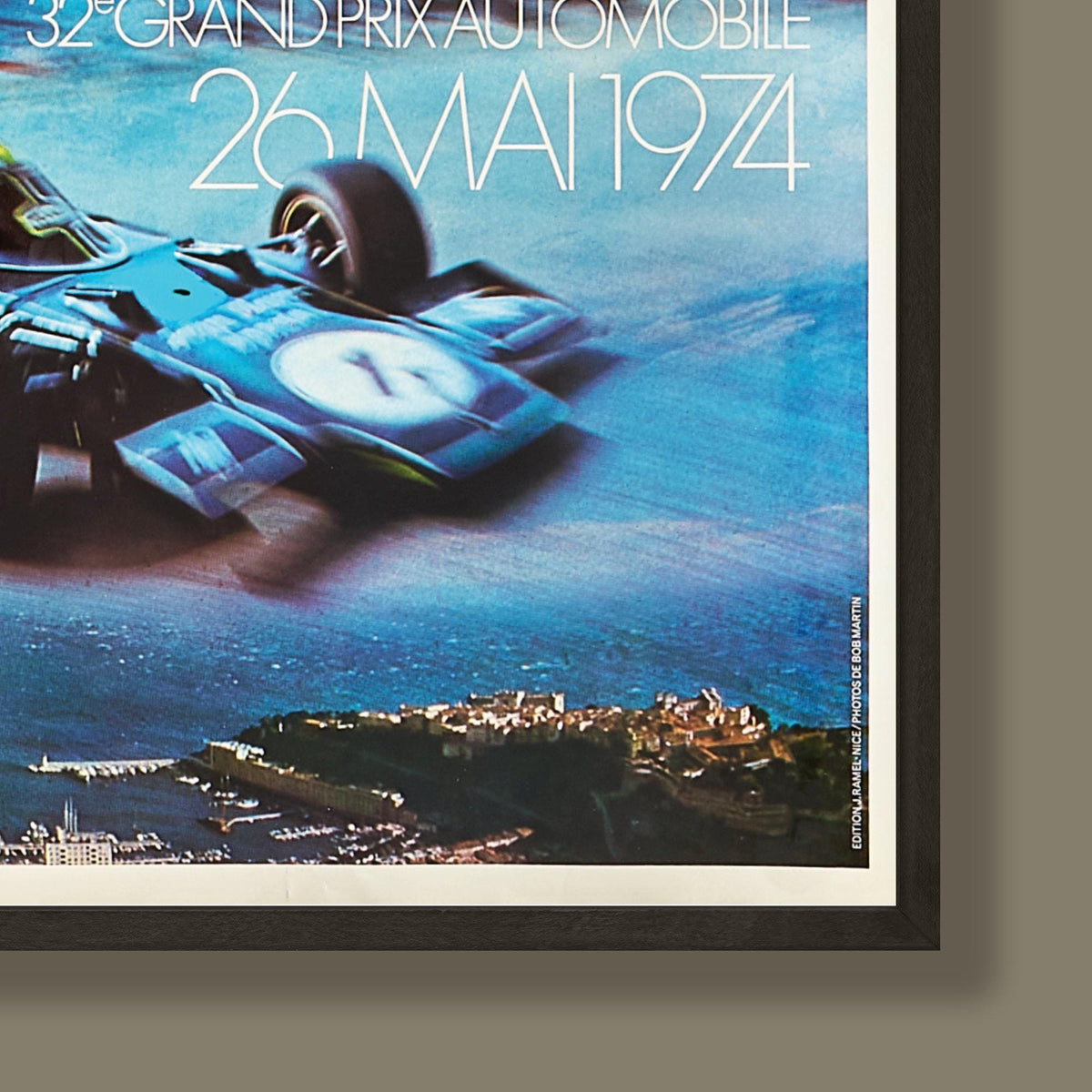 Monaco Grand Prix Poster - 1974 - vintage framed print