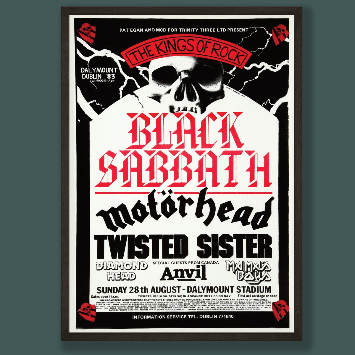 Black Sabbath - Dublin Concert Poster - Framed Print